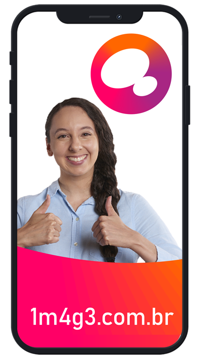 Post: Garota Papo firme da 1M4G3 Design fazendo o gesto de papo firme em uma tela de smartphone.